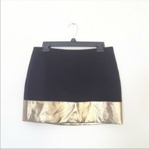 Express gold and black mini skirt